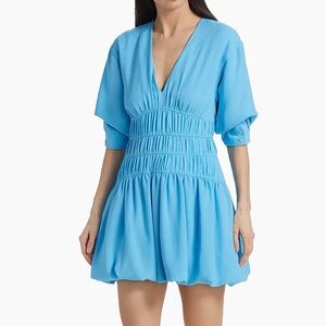 Sky Blue Bubble Hem Dress